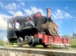 Alaska Railroad steam locomotive number 1, on display outside Anchorage station